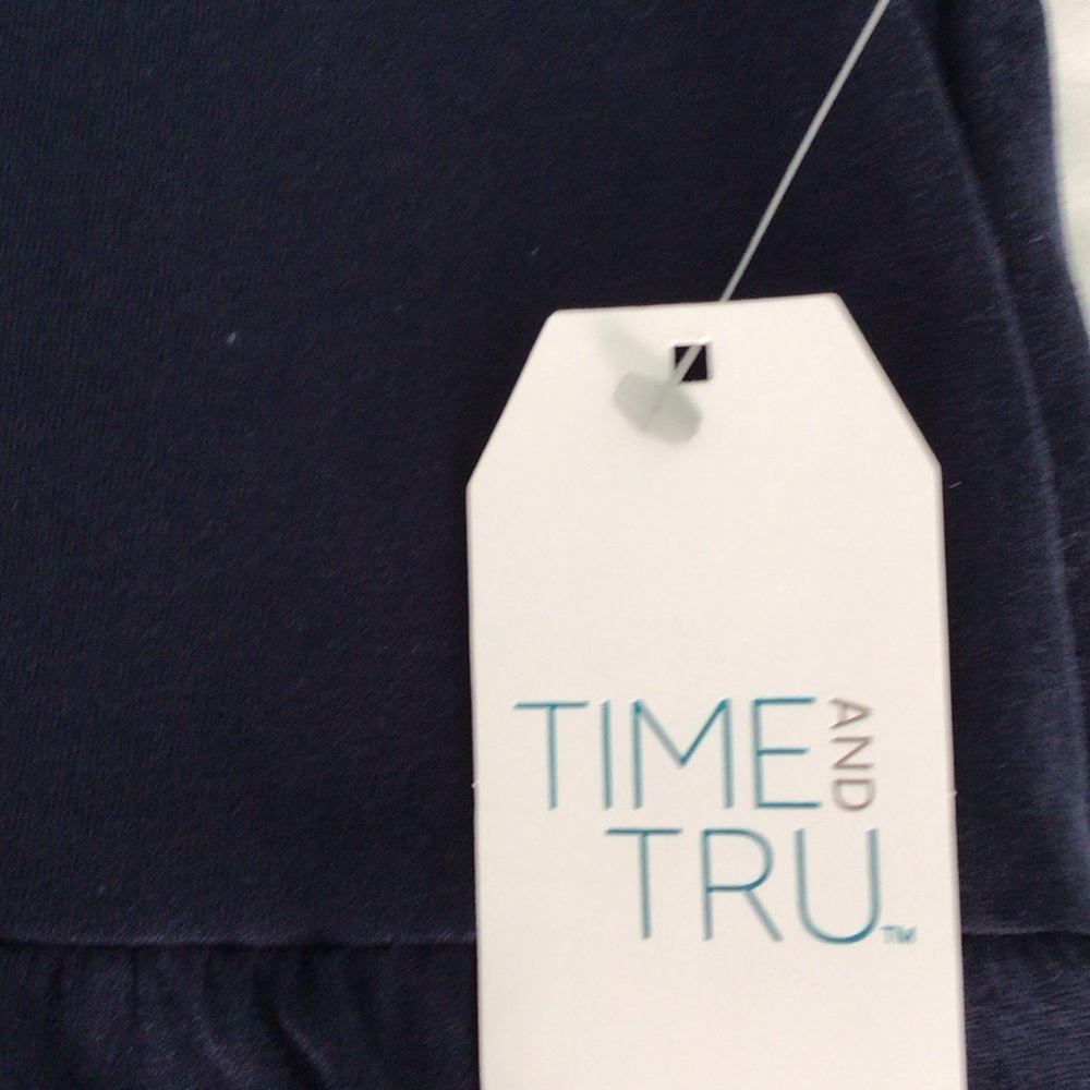 Time and Tru - Women’s Navy Blue, Short Sleeved, Casual Dress - Picture 2 of 11
